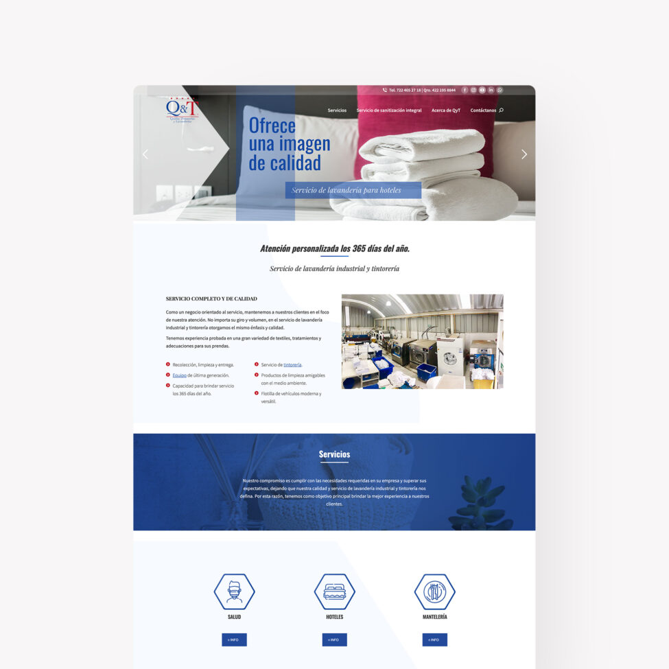QyT Lavandería industrial, diseño web